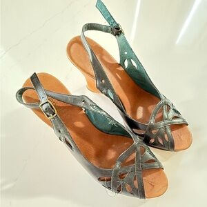 Genuine Leather and Wood Wedge